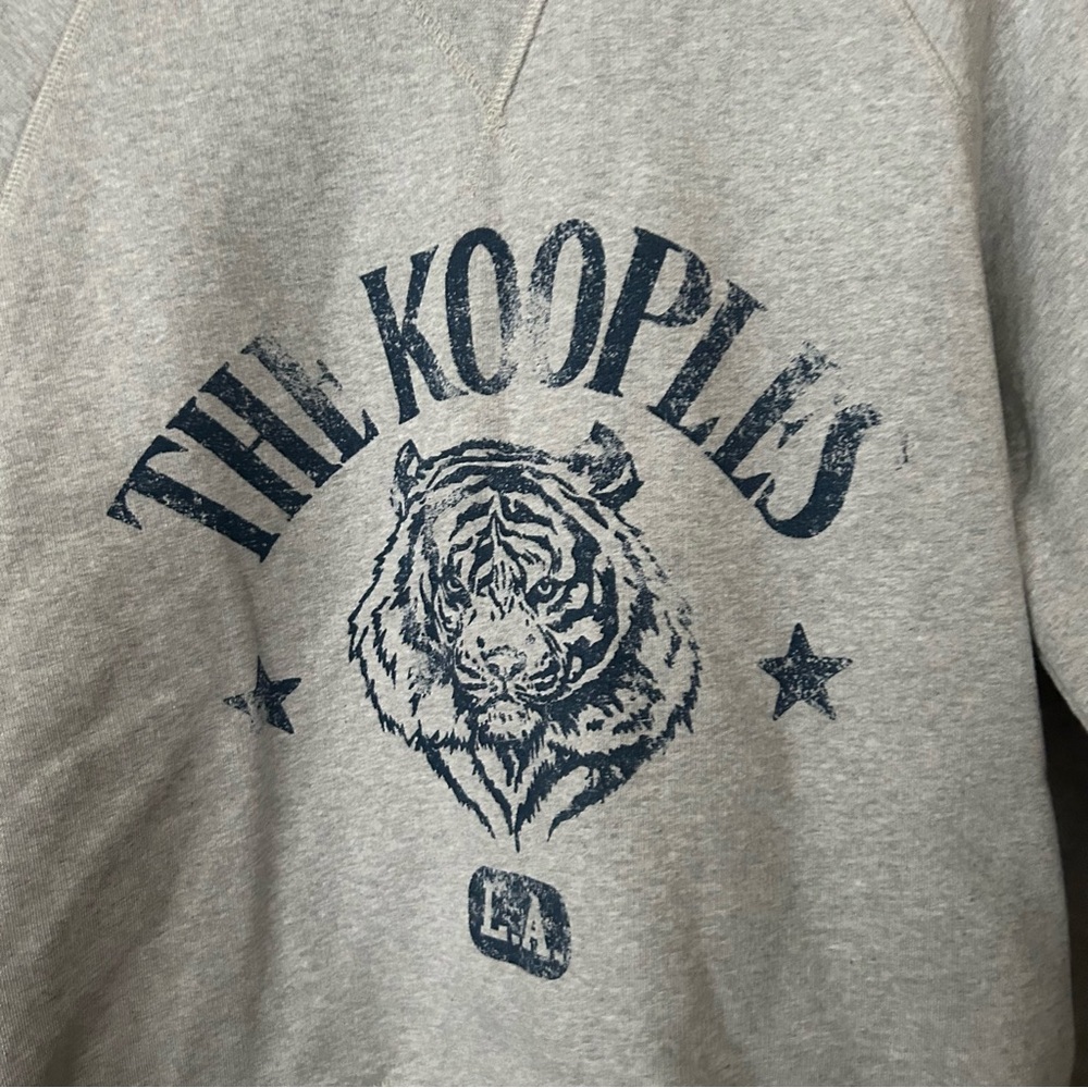 The Kooples Paris Tiger L.A. Graphic Crewneck Sweatshirt Gray Blue Size 3 (L) - Picture 3 of 9